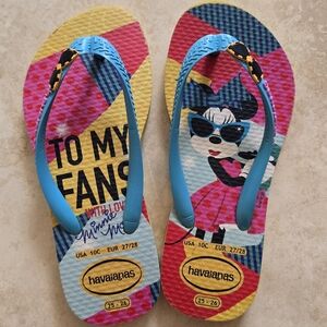 Havaianas Kids Flip Flops - Yellow, Pink, Blue Minnie Mouse